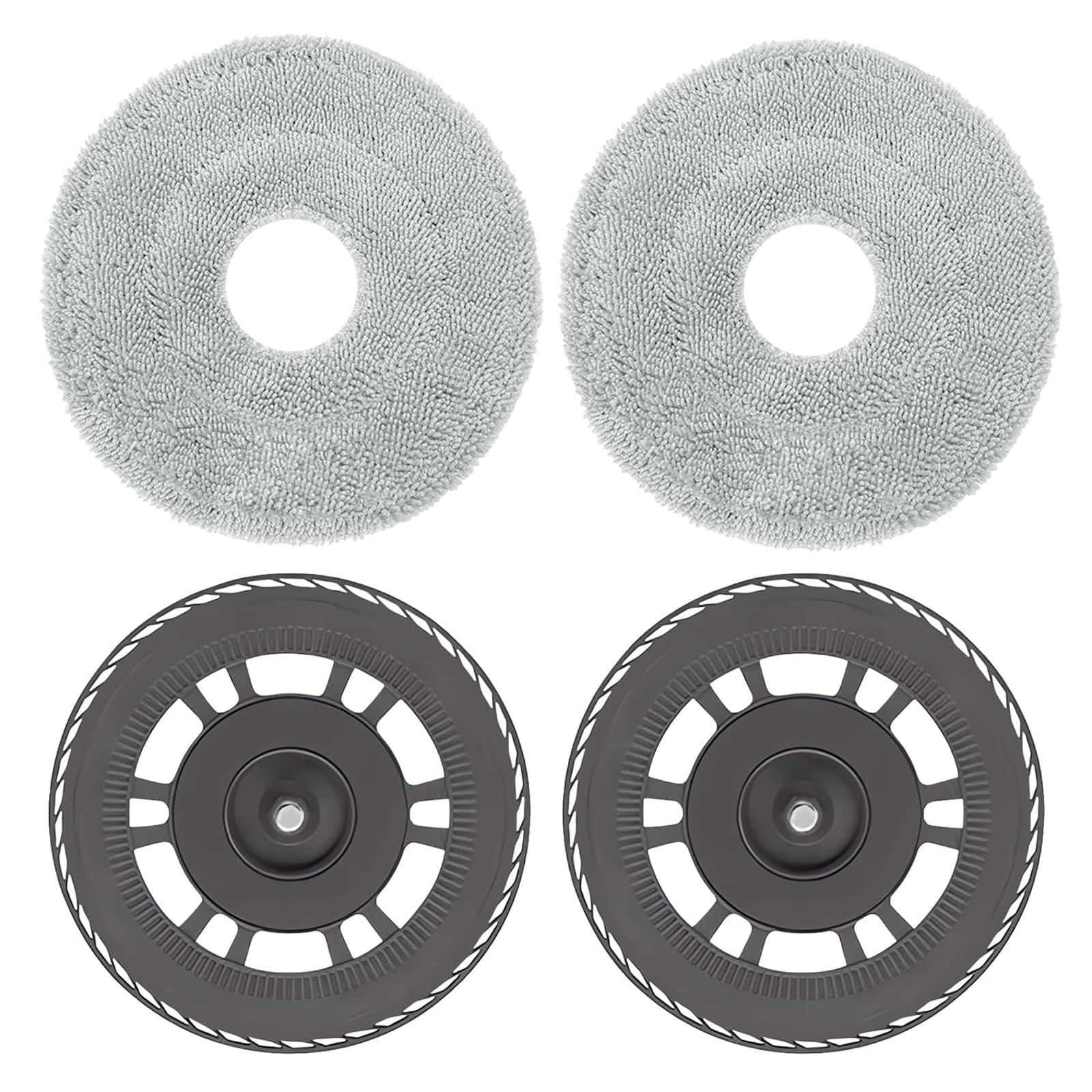 Mop Plates 2Pack and Mop Pads 2Pack Replacement Compatible with Dreame L10S Pro Ultra Heat / L10S Ultra Gen 2 / L20 Ultra / L40 Ultra / X40 Ultra / X40 Master / X30 Ultra/Mova E30 Ultra Robot Vacuum