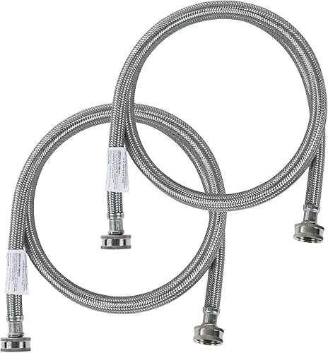 Certified Appliance Accessories Mangueras para lavadora (paquete de 2), líneas de suministro de agua fría y caliente, 6 pies, núcleo de PVC con