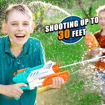 Pack De 4 Pistolas De Agua De Largo Alcance – Hasta 30 Pies De Disparo Para Juegos De Verano En Piscina Y Playa