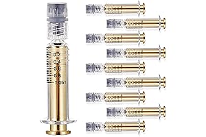 Precision Measurement: 1ML Borosilicate Glass Syringe with Golden Metal Plunger