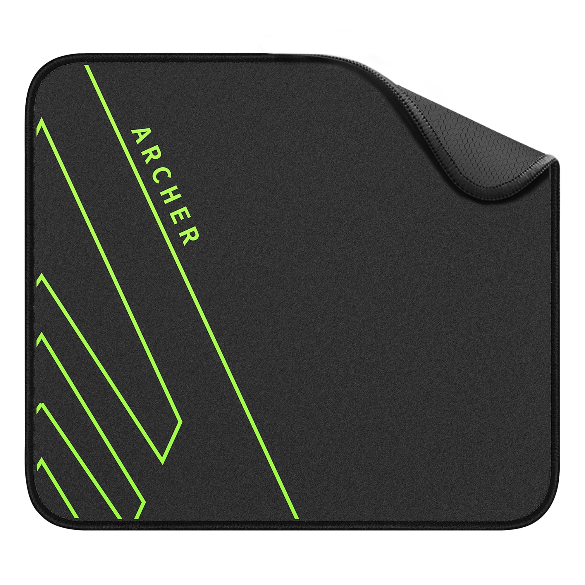 Premium Gaming Mouse Pad Extended Desk Mat 45x40CM, Smooth Low-Friction Jacquard Surface Precise Tracking for Gamers Home Office, Anti-Fray Edges Anti-Slip Hex Base(Quiver 300L,Black)