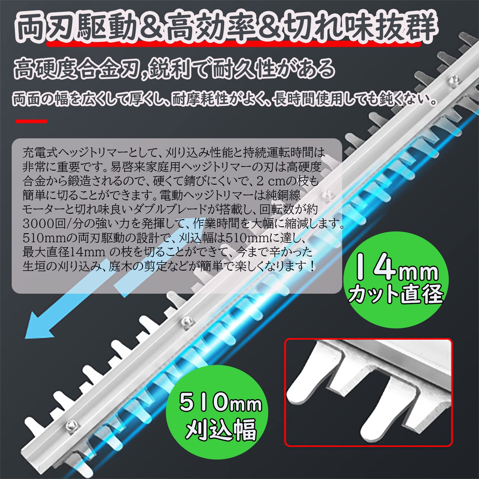 Amazon | 高枝ばさみ ヘッジトリマー 高枝チェーンソー 生垣