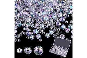 Sparkly Beads for Bracelets: 500 Pcs Crystal Glass Beads for Jewelry Making