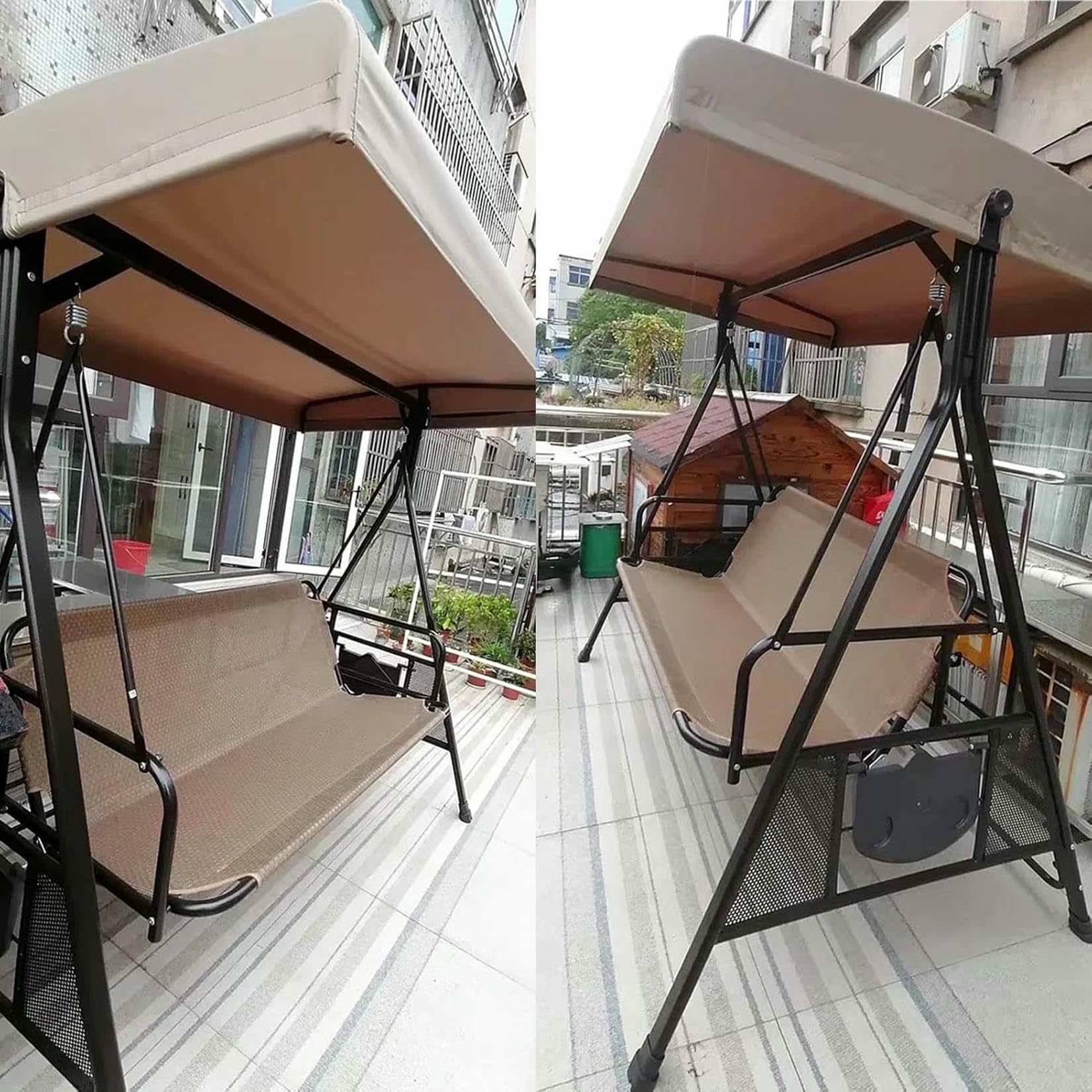 Techo De Repuesto para Columpio De Jardín Universal 2 3 Plazas Balancin Jardín Exterior de Protección UV,Funda de Repuesto para toldo de Techo,Poliéster De Alta Resistencia