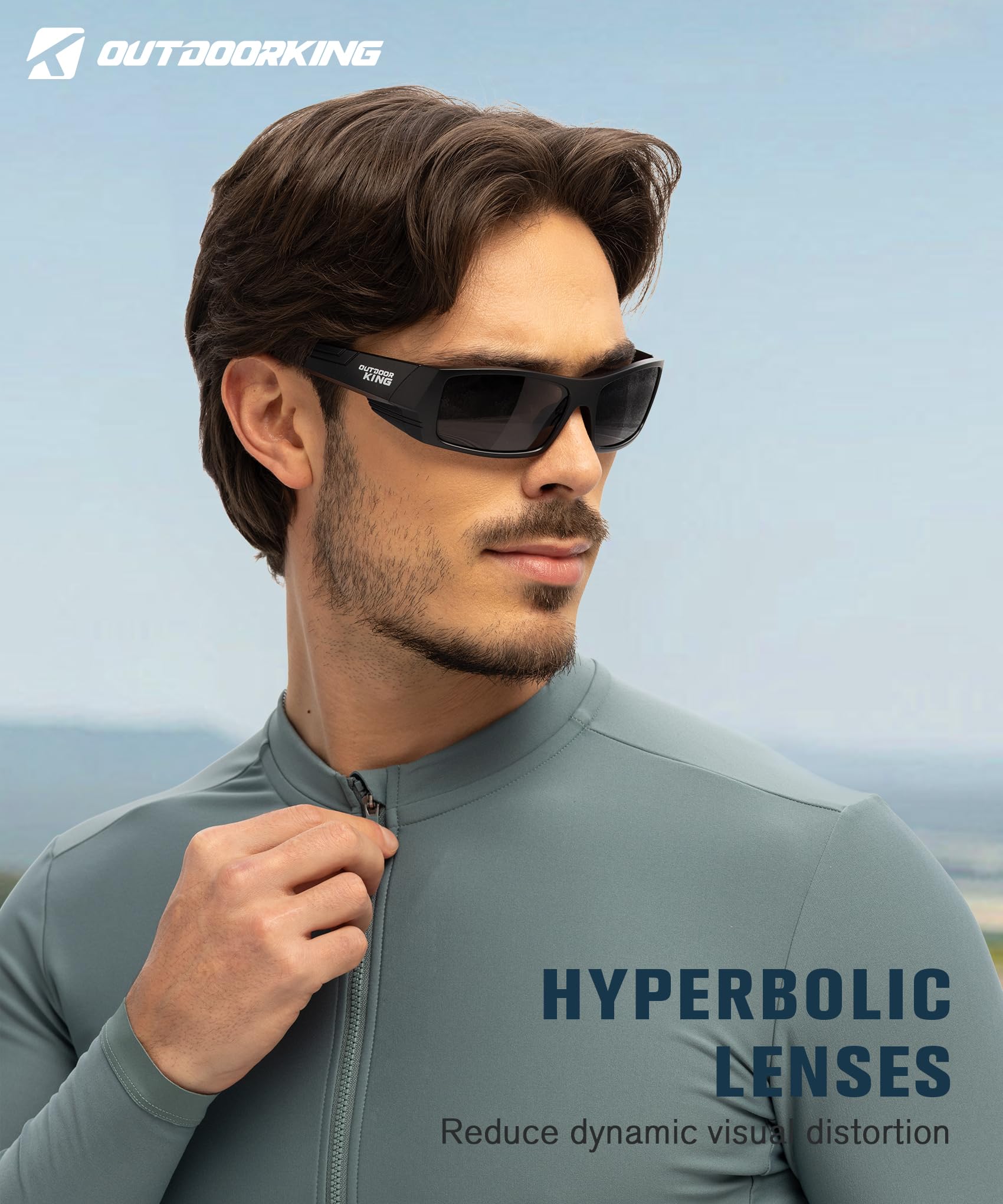 Gafas de sol deportivas polarizadas para hombre: gafas de sol envolventes para hombre, para pesca, ciclismo, correr, protección UV400