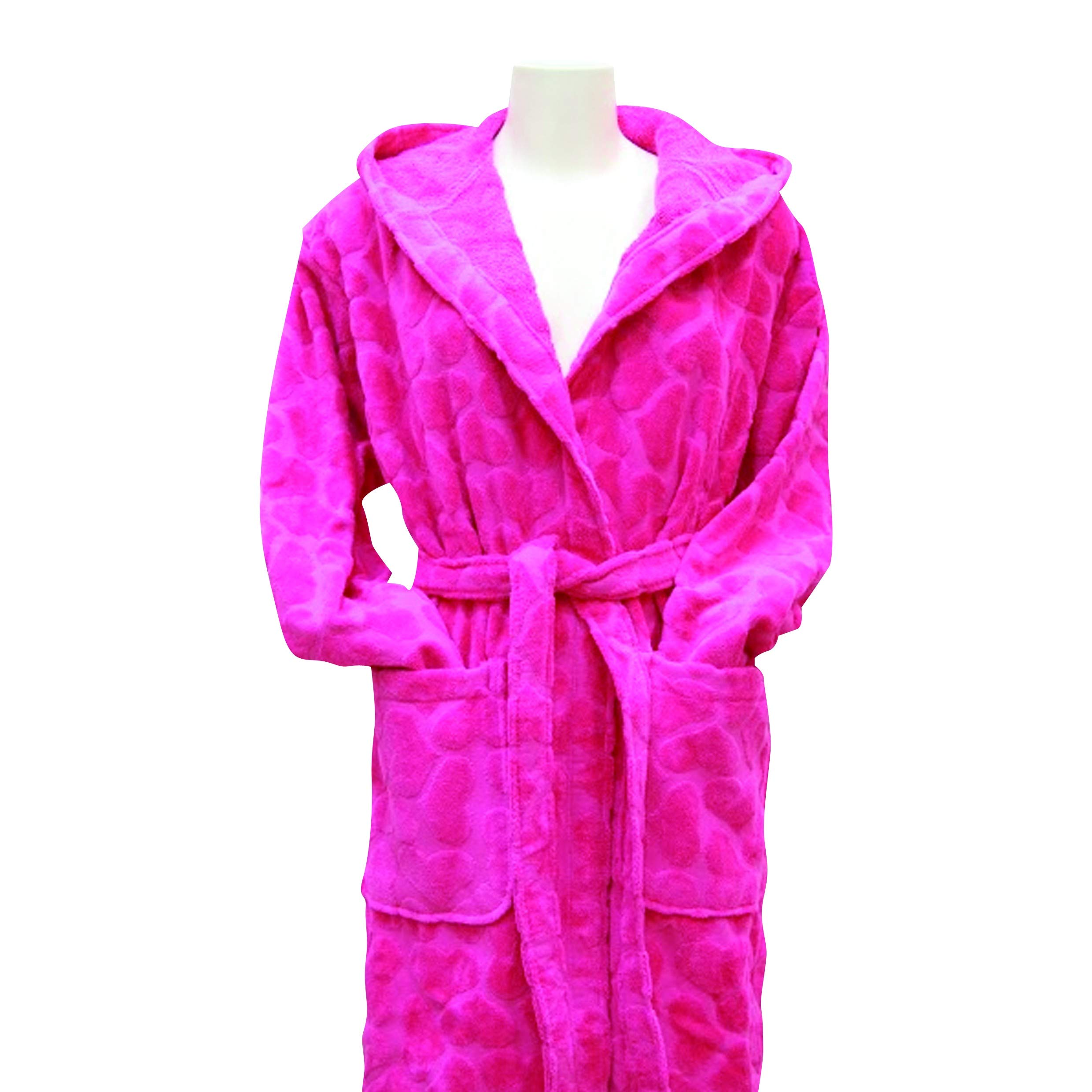 Accappatoio Corto in Spugna Batticuore di PRETTI Jacquard M/FUCSIA
