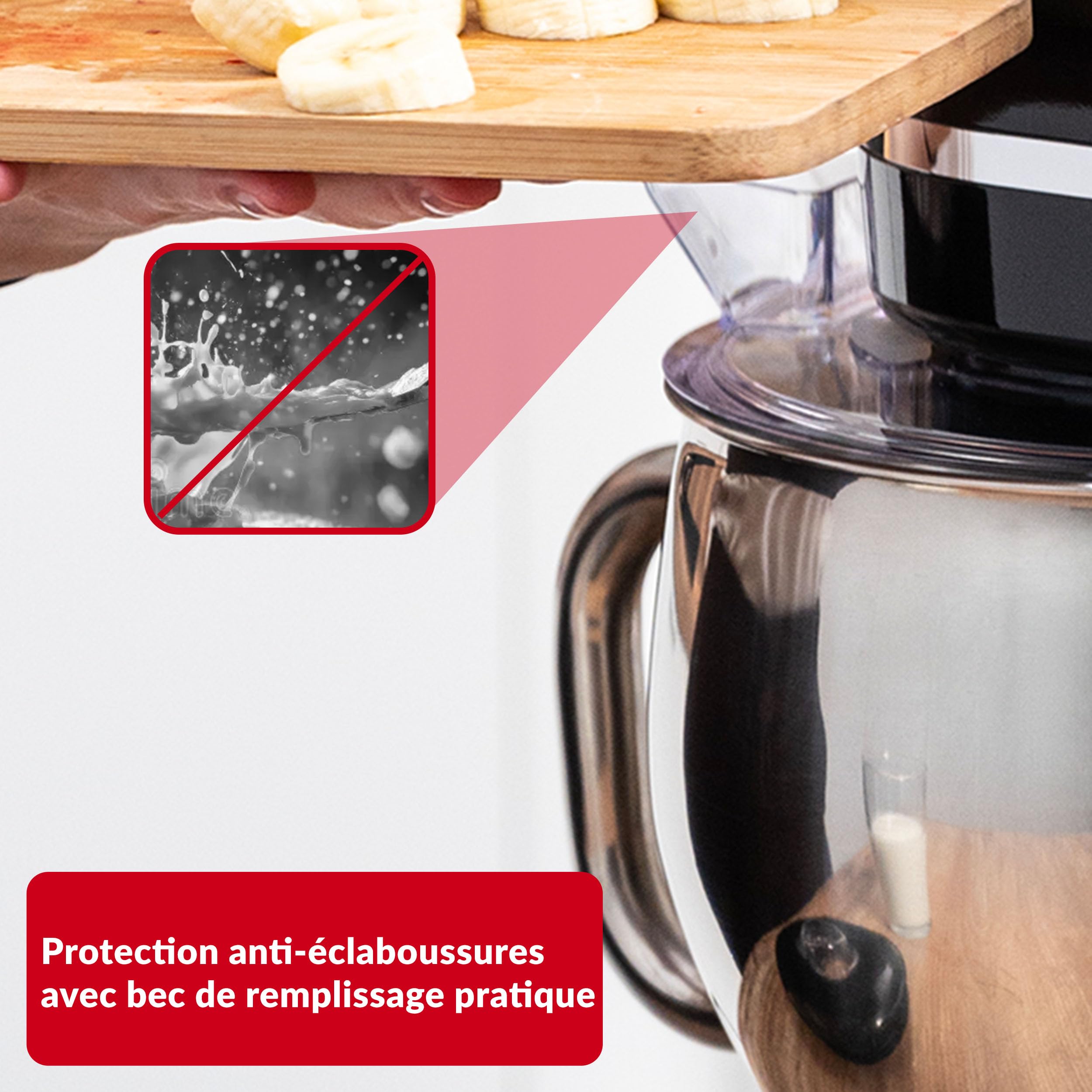 LEHMANN Robot Pâtissier & Robot de Cuisine Multifonction 3-en-1, avec Hachoir à Viande, Blender en Verre 1,5L, Bol Inox 5L, Mouvement Planétaire, 6 Vitesses + Pulse