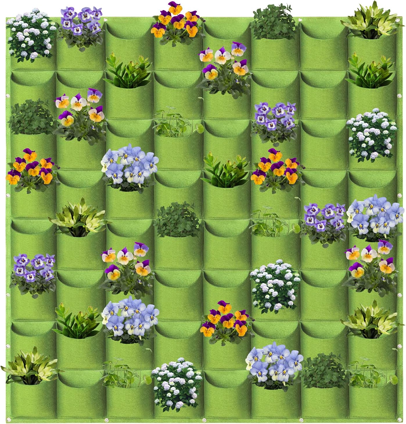 WHATWEARS Hanging Planter Bags, 64 Pockets Hanging Vertical Wall Mounted Planter Planting Grow Bag