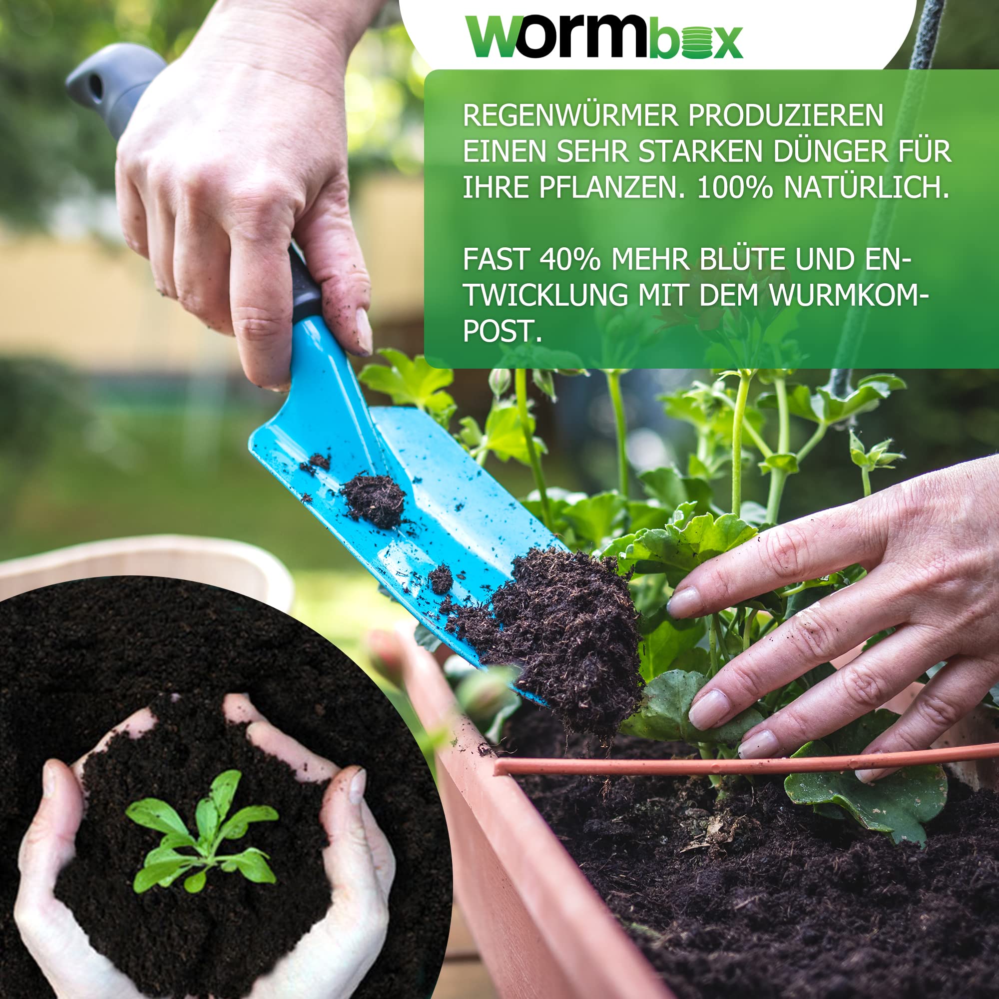 WormBox : Wurmkomposter Wurmfarm mit 4 Schalen Orange - 64 Liter