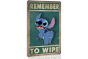 Stitch Crock Pot: Retro Remember to Wipe Whimsical Bathroom Decor