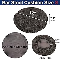 Vista 2 de SINOSSO Cojín moderno de lino para taburete de bar de diámetro 12, diseño moderno entrelazado de silicona, funda de cojín redonda acolchada