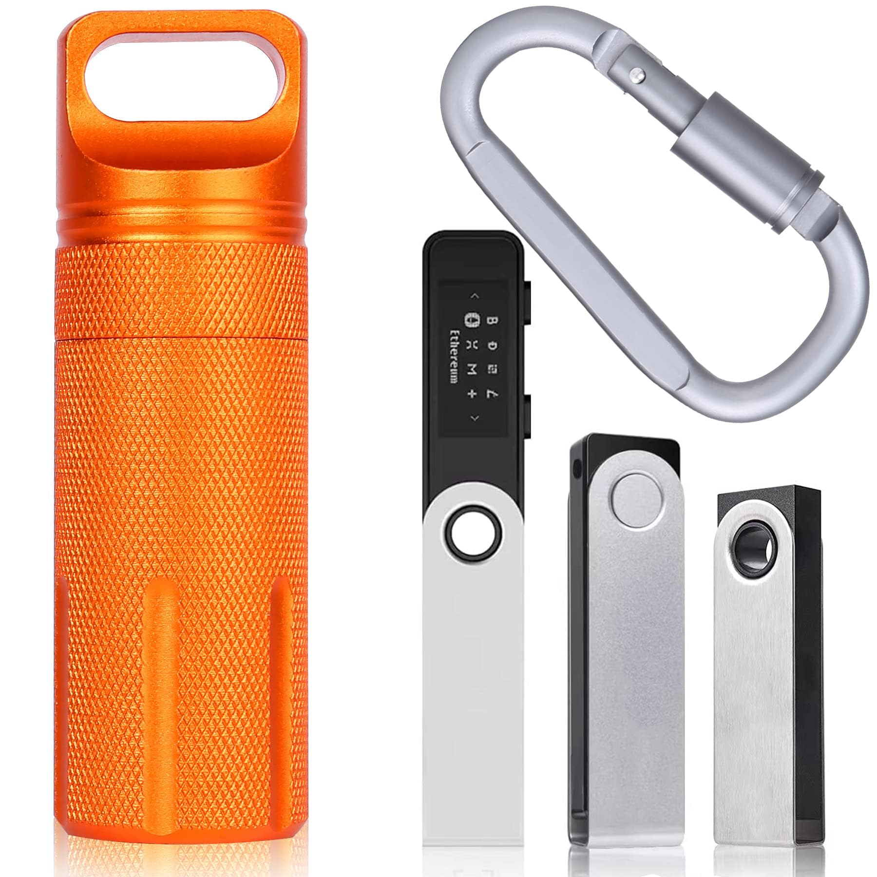 Aenllosi para Protectora Ledger Nano X/S Plus/S Funda- Resistente al Fuego, Agua y Impactos (Naranja,Solo Funda)