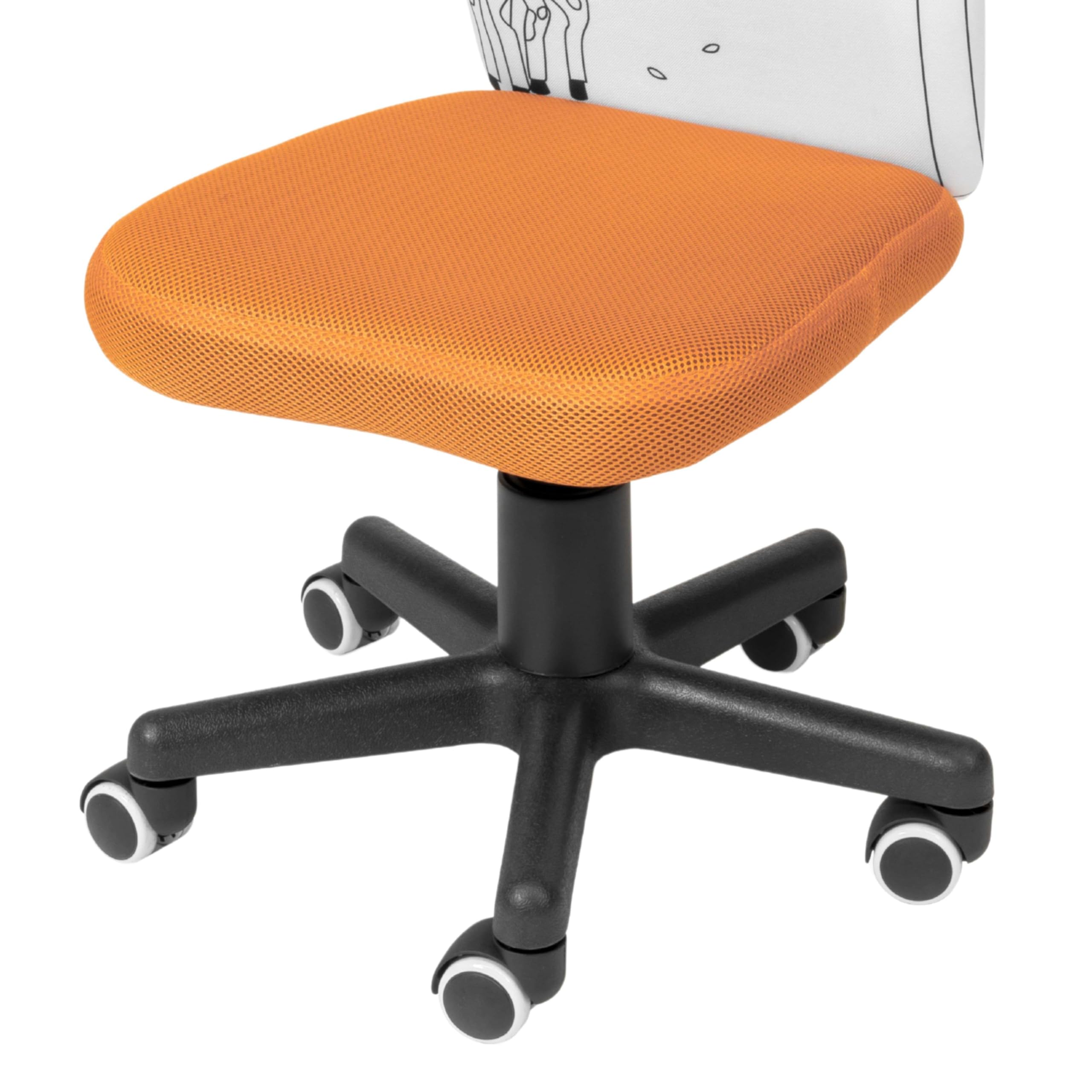 Miroytengo Silla Infantil Pintame Jirafa en Color Naranja y Blanco con Ruedas. Rotuladores Incluidos 77x39 cm