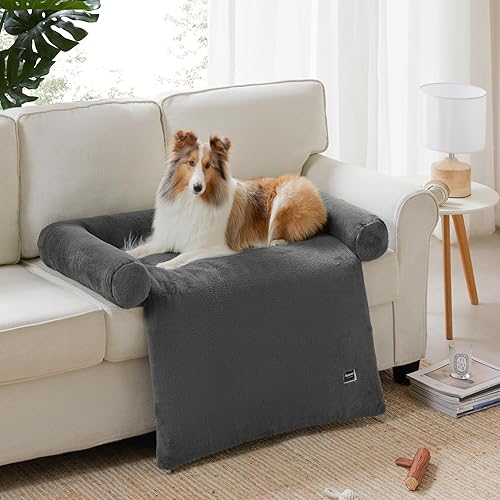 Allisandro Cama antiansiedad para mascotas, cómoda cama protectora de muebles para perro, funda de sofá de piel sintética esponjosa, impermeable y Allisandro Cama antiansiedad para mascotas, cómoda cama protectora de muebles para perro, funda de sofá de piel sintética esponjosa, impermeable y