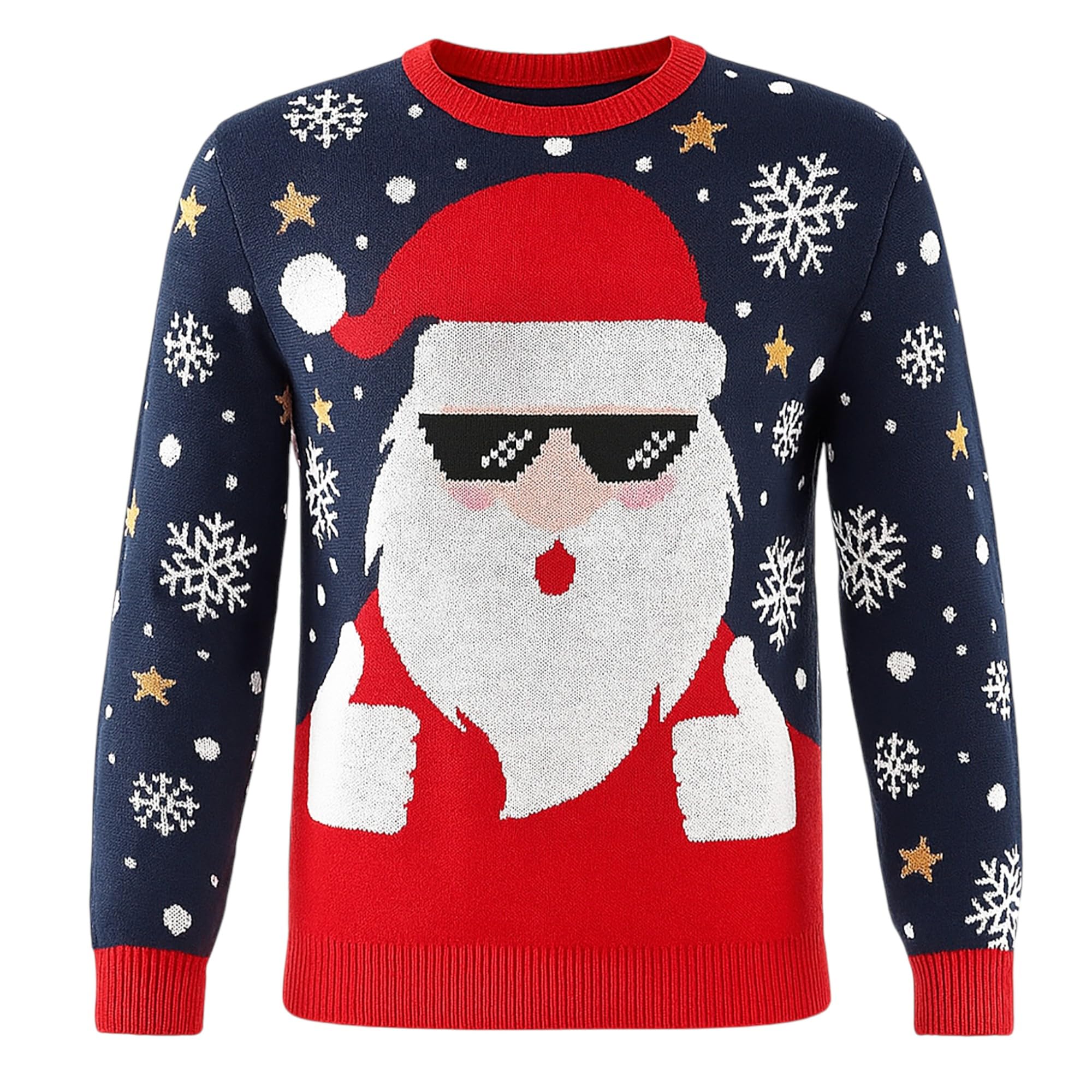 Jersey Navideño Niño 100% Poliéster Estampado Cuello Redondo Multicolor Manga Larga