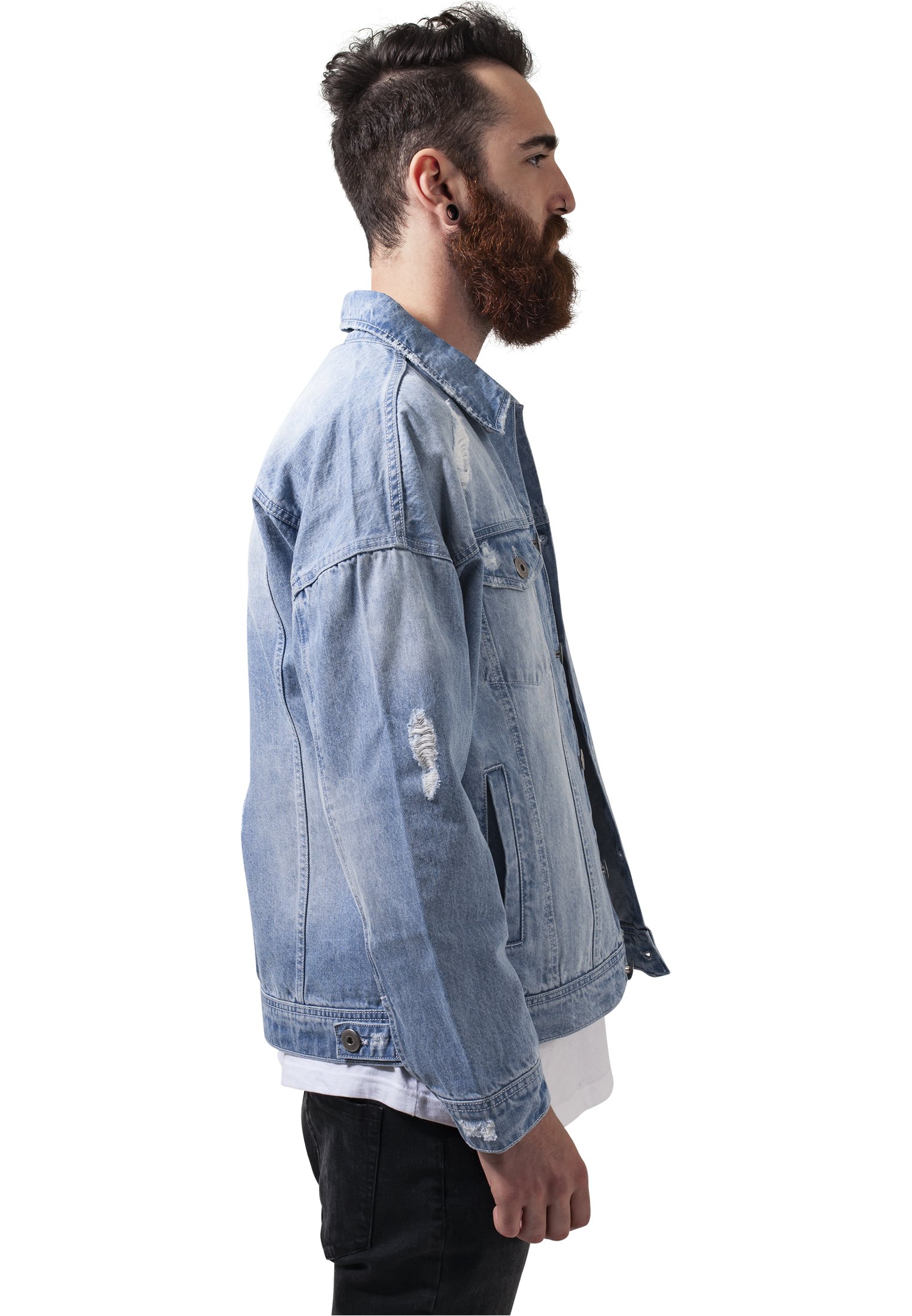 Urban Classics Herren Ripped Denim Jacket