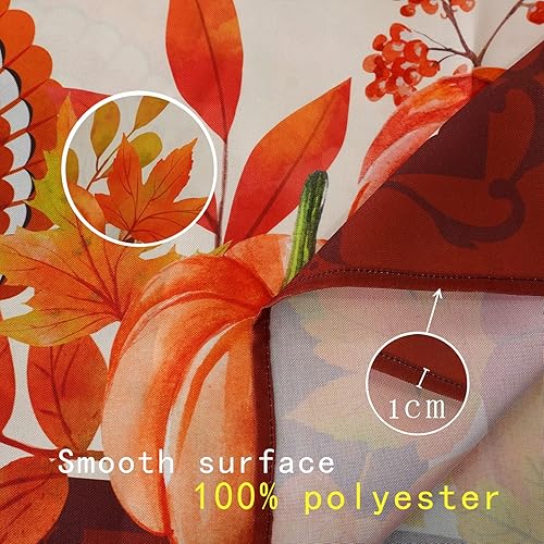 Miniatura 4 de Mantel rectangular de Acción de Gracias de 60 x 84 pulgadas mantel de pavo y calabaza de cosecha mantel de hojas de arce mantel de otoño para