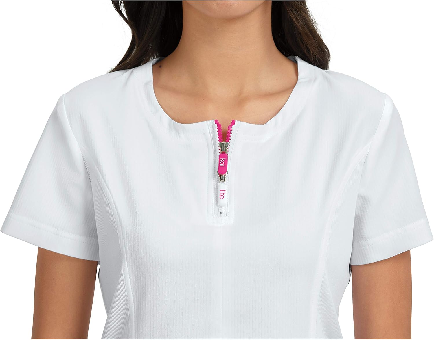 KOI Lite Serenity Women's 4-Pocket Zipper Neck Scrub Top - Image 3