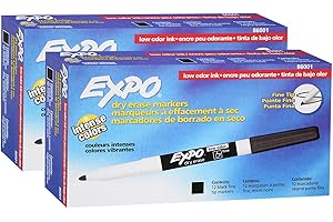 Expo Black Fine Tip Dry Erase Markers - 24 Pack