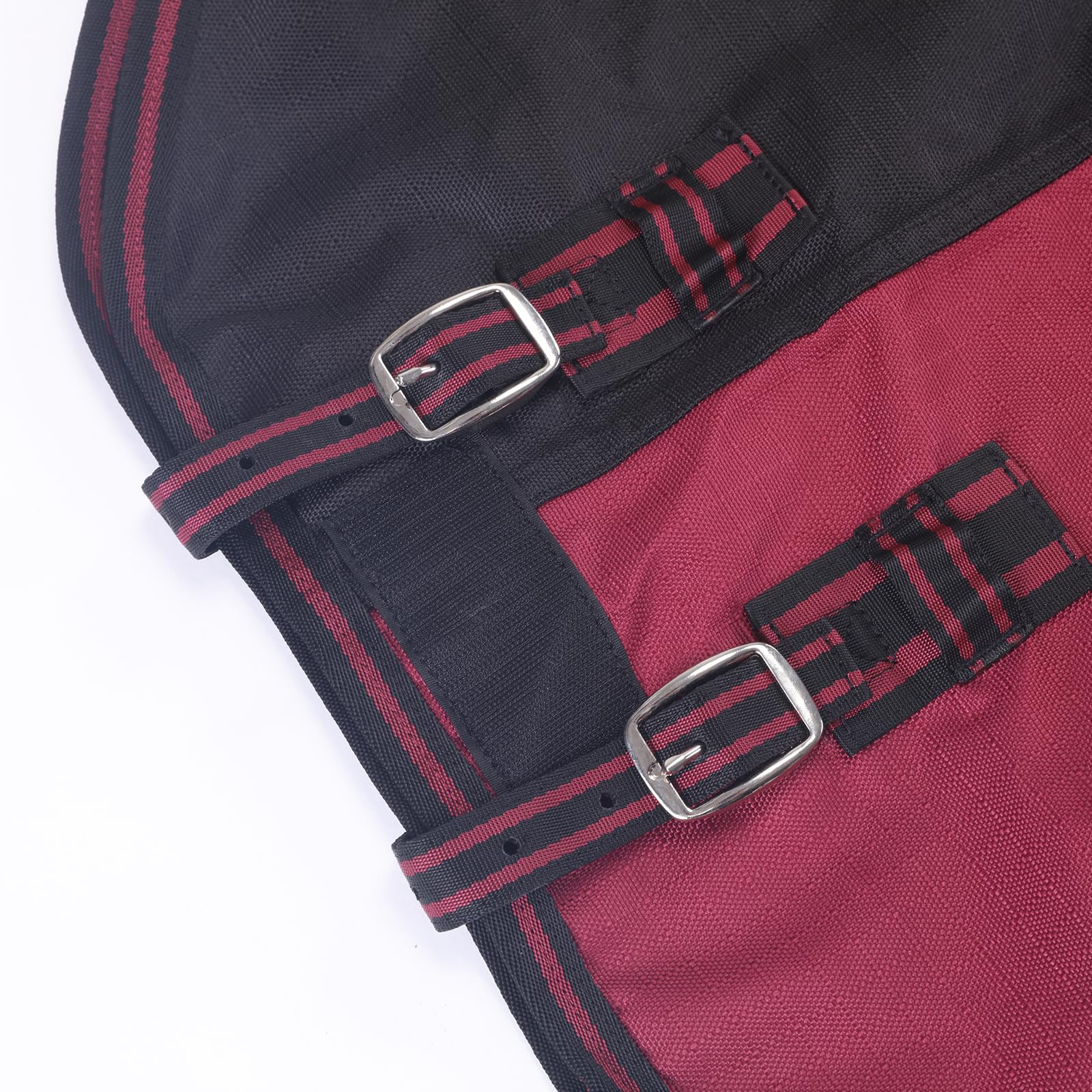 Gallopoff 1200D Ripstop Lightweight No-Fill Turnout Horse Rug, Waterproof & Breathable Standard Neck Outdoor Rain Sheet Black Red, 6'3" - Image 4