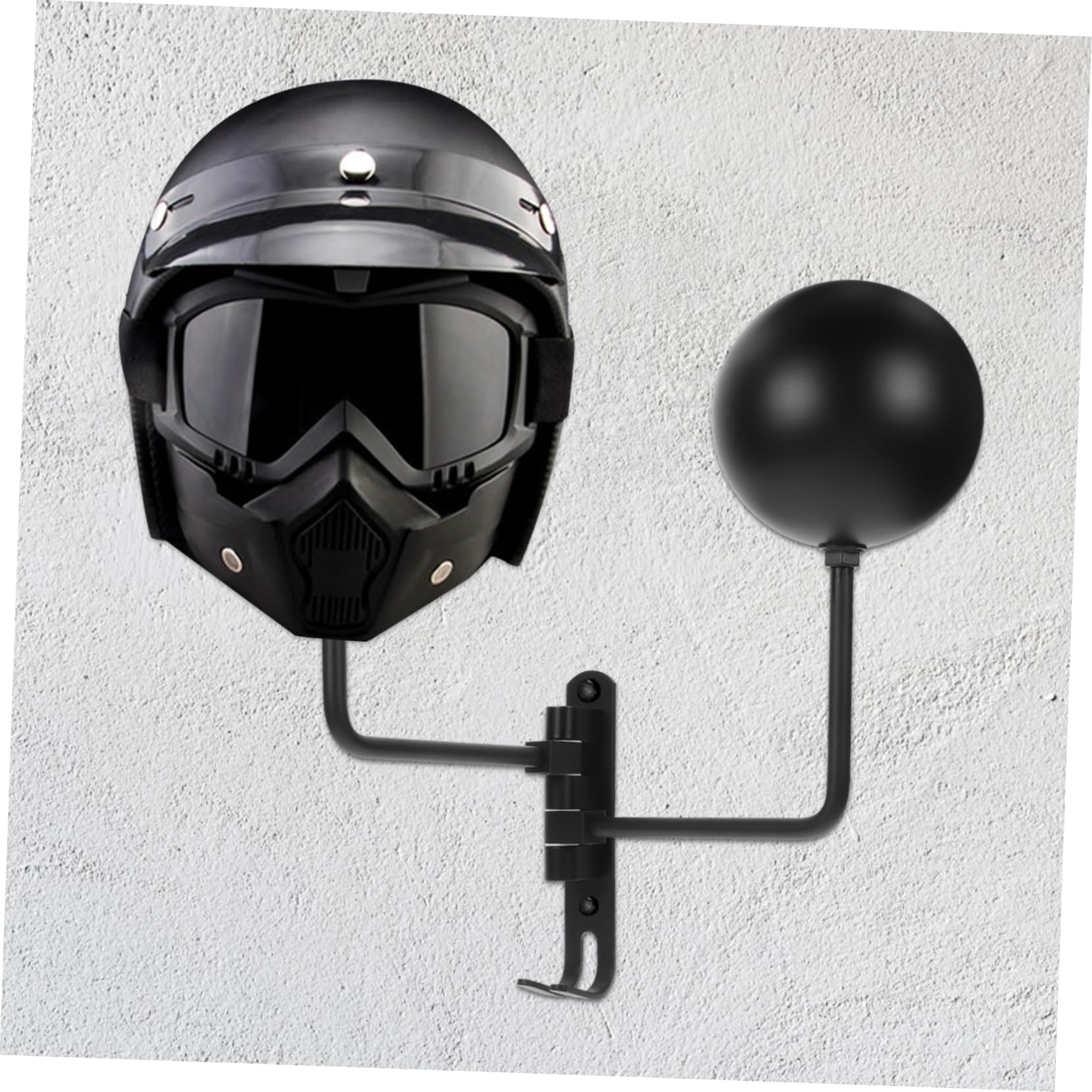 MAGICLULU Soporte de Pared para Colgar Cascos de Acero Inoxidable Negro | 1 Juego, Montaje en Pared, para Garaje de Bici y Espacios de Almacenamiento, Incluye Soporte Doble