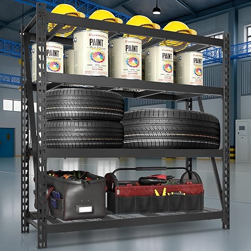 Miniatura 2 de BILT HARD Estantería de garaje resistente de 72 pulgadas de ancho x 24 pulgadas de profundidad, estantes de almacenamiento de 72 pulgadas de alto,