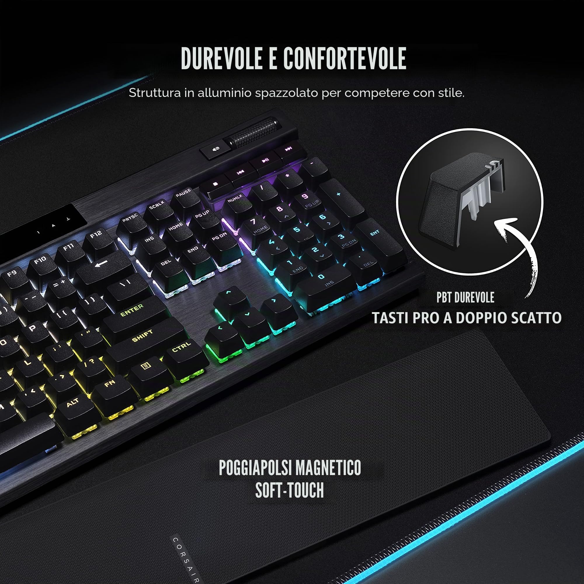 TECLADO (INGLES) CORSAIR K70 RGB PRO MX KEYBOARD RED