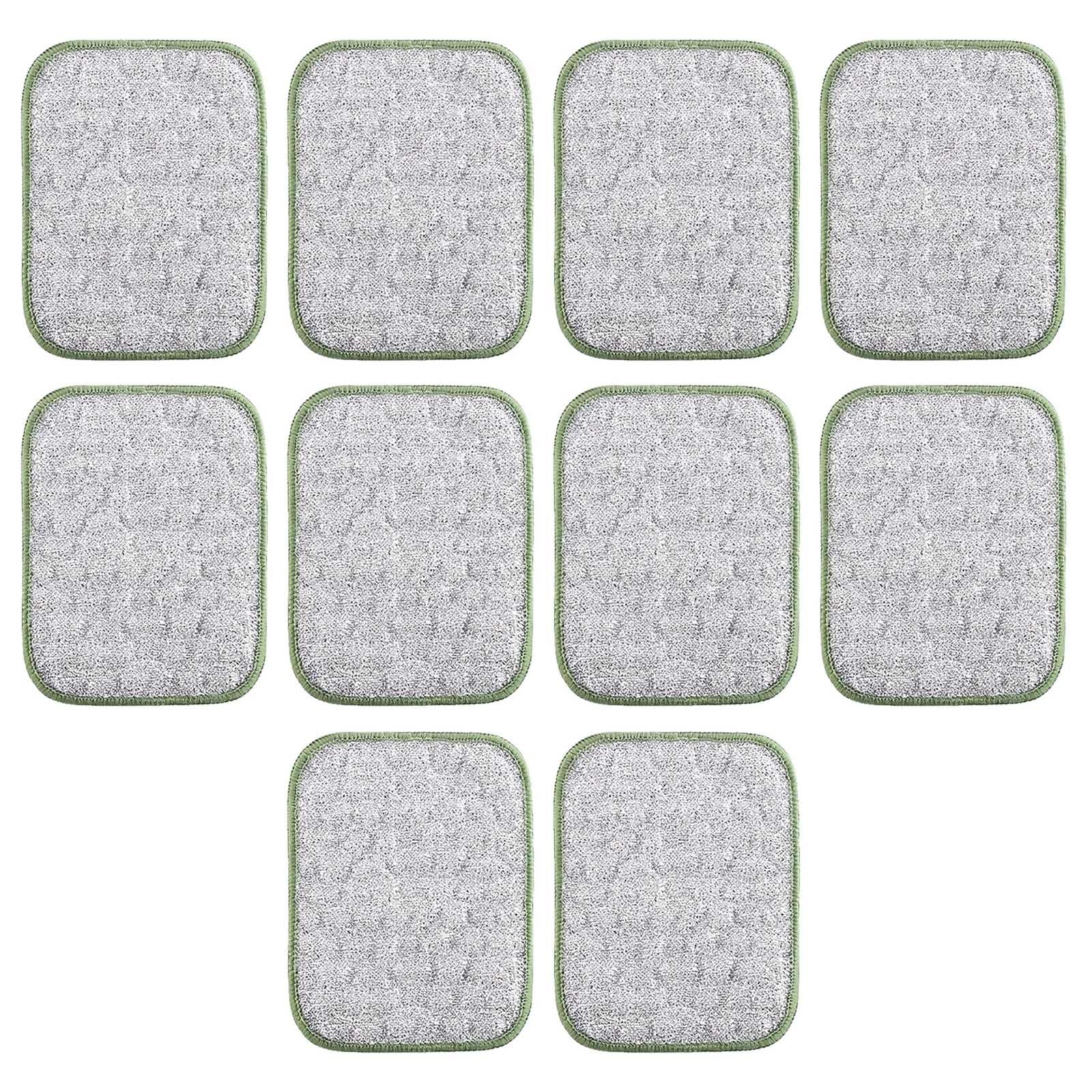 10PCS Double Side Scrubber Sponge Safe AntiScratch Scouring Pad for Cookware Oven Stovetop Kitchen Cleaning Cloth Kitchen Scouring Pad