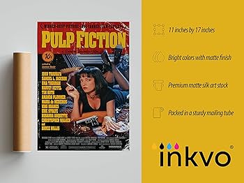 【当時物】90s PULP FICTION ORIGINAL POSTER Pulp Fiction Movie Uma Thurman Retro Ad Poster Print - 24x36