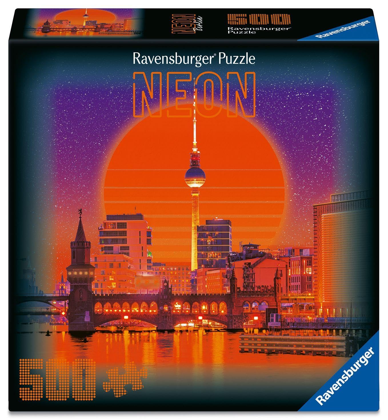 Ravensburger Neon Berlin 500 Piece Jigsaw Puzzle for Adults & Teens, Vibrant Berlin Skyline Cityscape Puzzle, Travel & Landscape Puzzle Gift