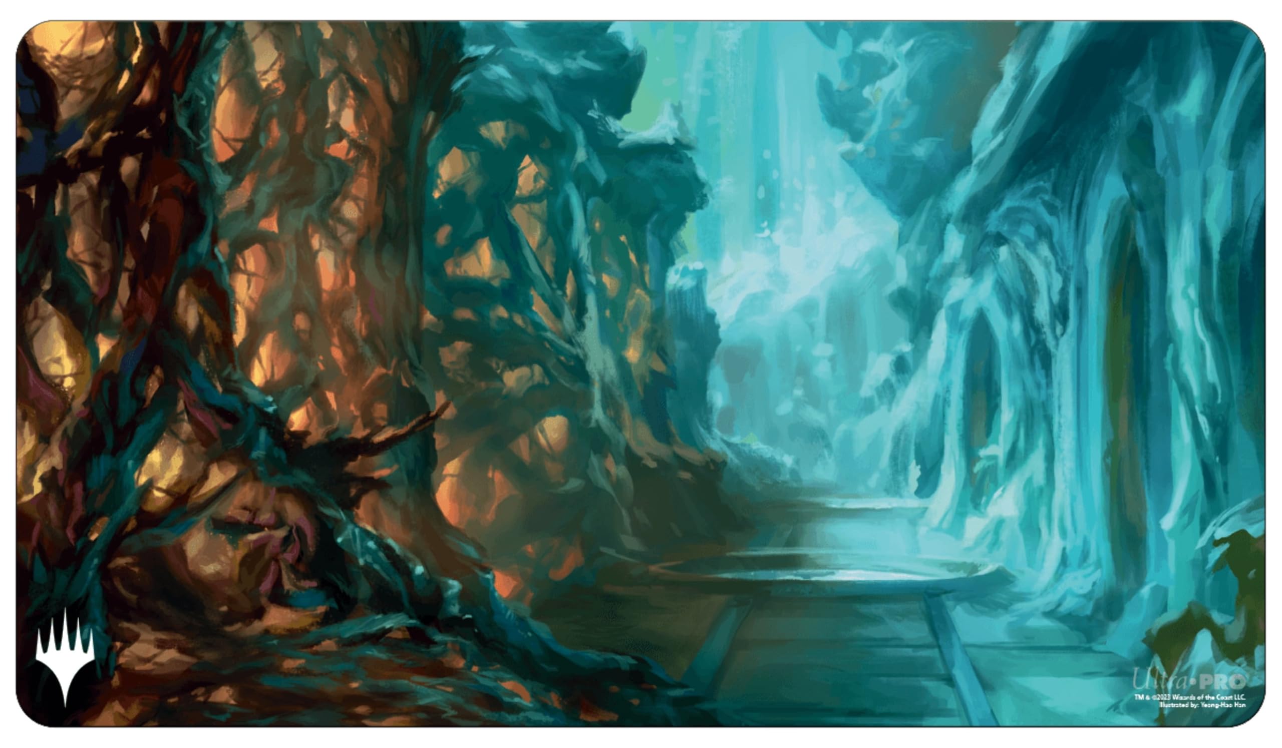 Ultra PRO MTG Ravnica Remastered Playmat firmy The Simic Combine, chroni karty podczas gry lub reorganizacji talii dowódcy, idealna jako podkładka pod mysz, mata na biurko do domu lub biura