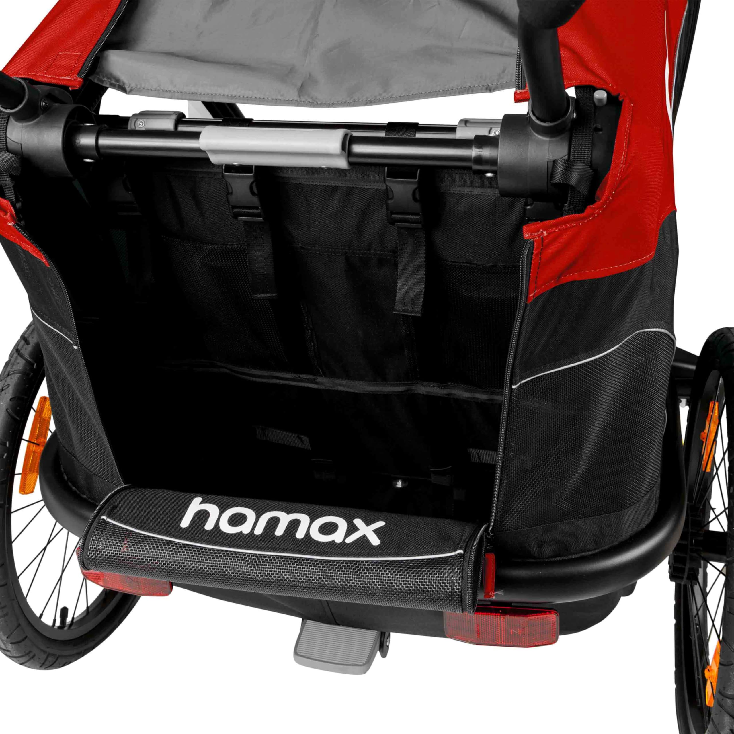 Hamax - Remorque Outback - 2 Places - Légère et Confortable - Sièges inclinables - Grandes fenêtres - Réflecteurs Avant/arrière - Pliable et transportable - Fixation vélo ou Poussette