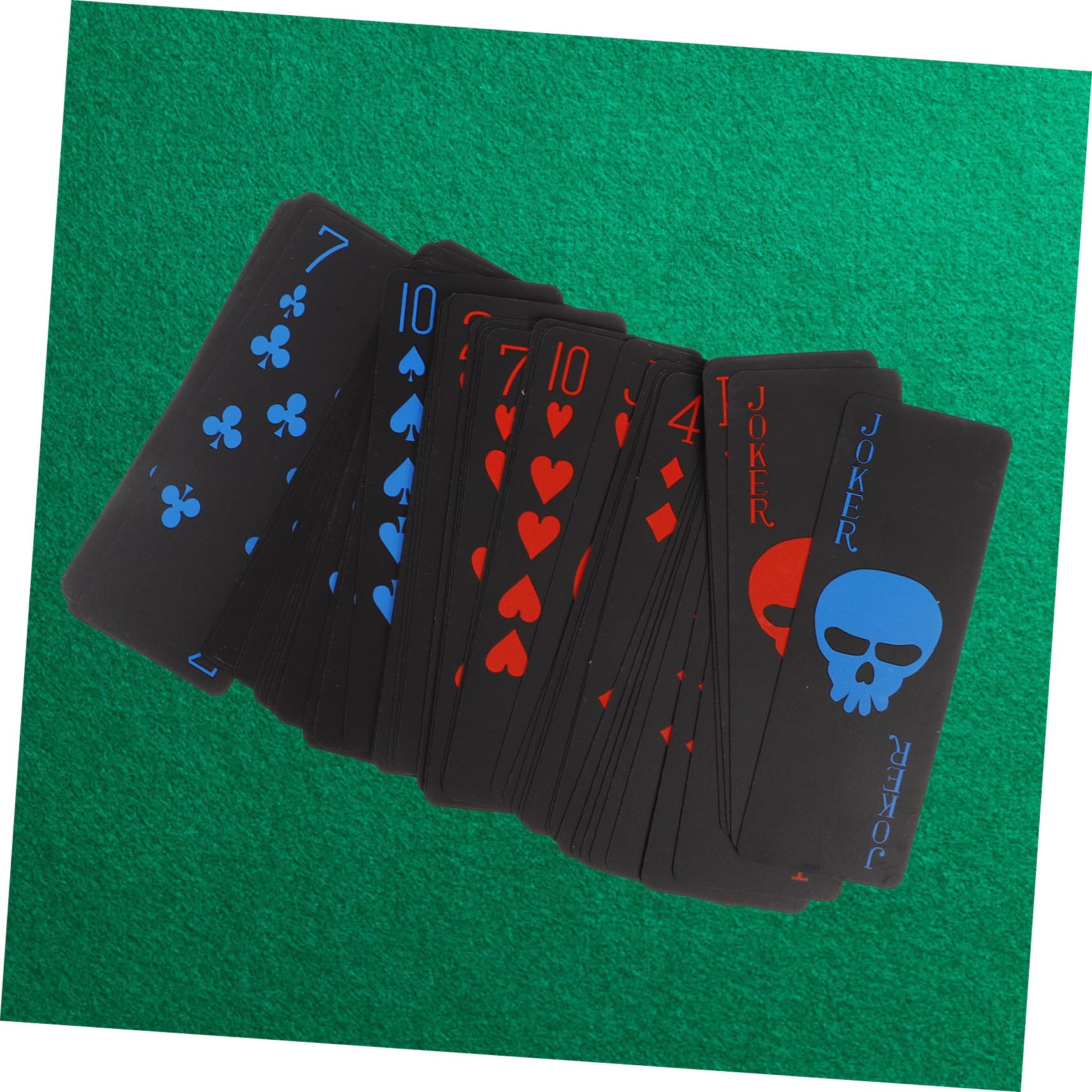 Sosoport Carte Da Gioco Impermeabili in Plastica Pvc Nera Opaca Di Carte Da Poker Design Tema Teschio Resistenti Schizzi e Usura Per Giochi Di Poker e Feste