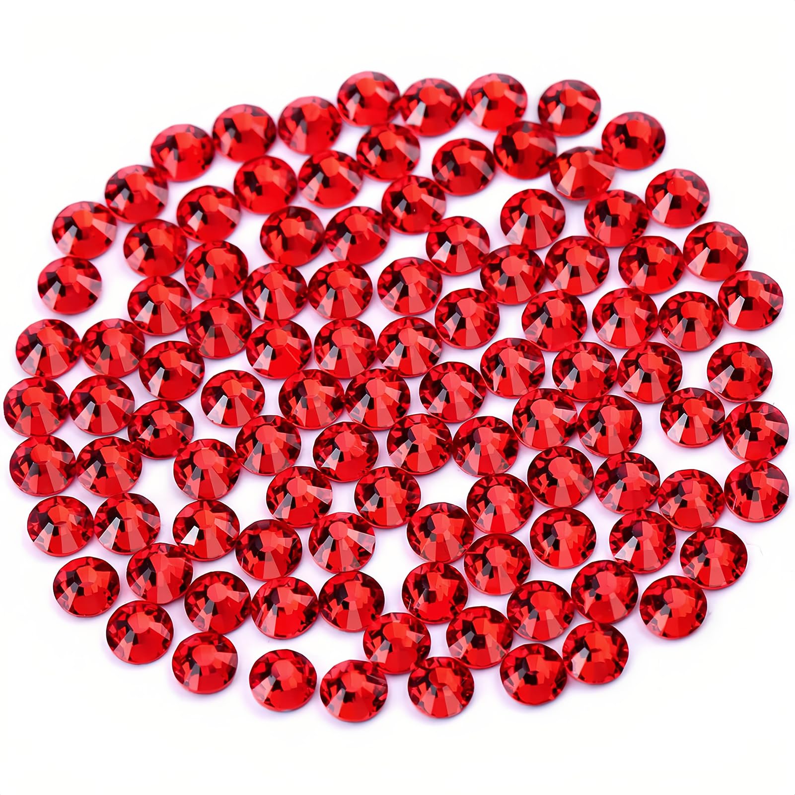 Novani Red Rhinestones, Flatback Crystal Loose Gemstones 1440pcs Glass Rhinestones for Clothes Shoes Crafts Makeup Nail Art and DIY Decorations(SS16,