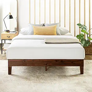 Mellow Naturalista Grand - 12 Inch Solid Wood Platform Bed with Wooden Slats - No Box Spring Needed - King (Espresso)