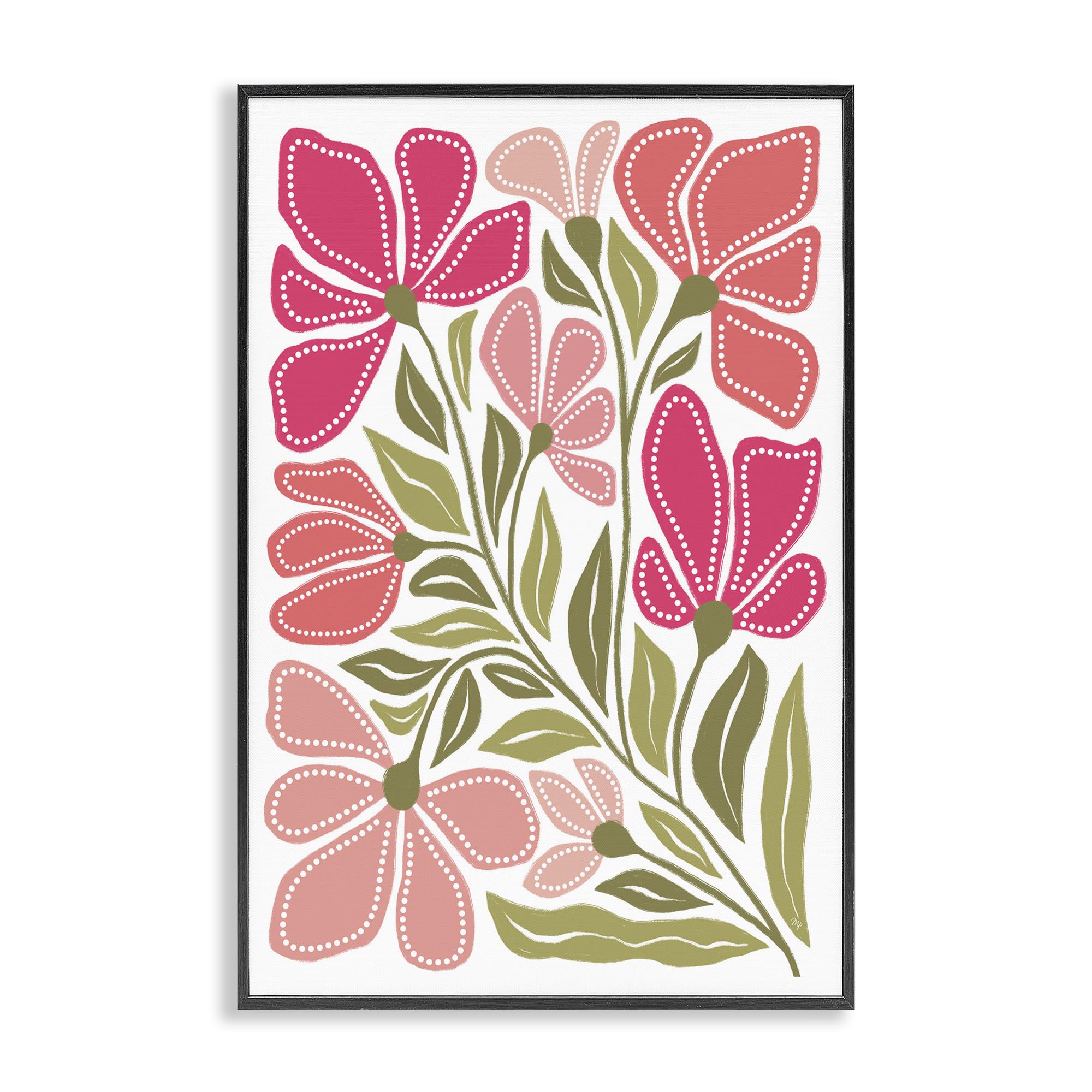 'Bold Midcentury Blooms'| Framed Giclee Art