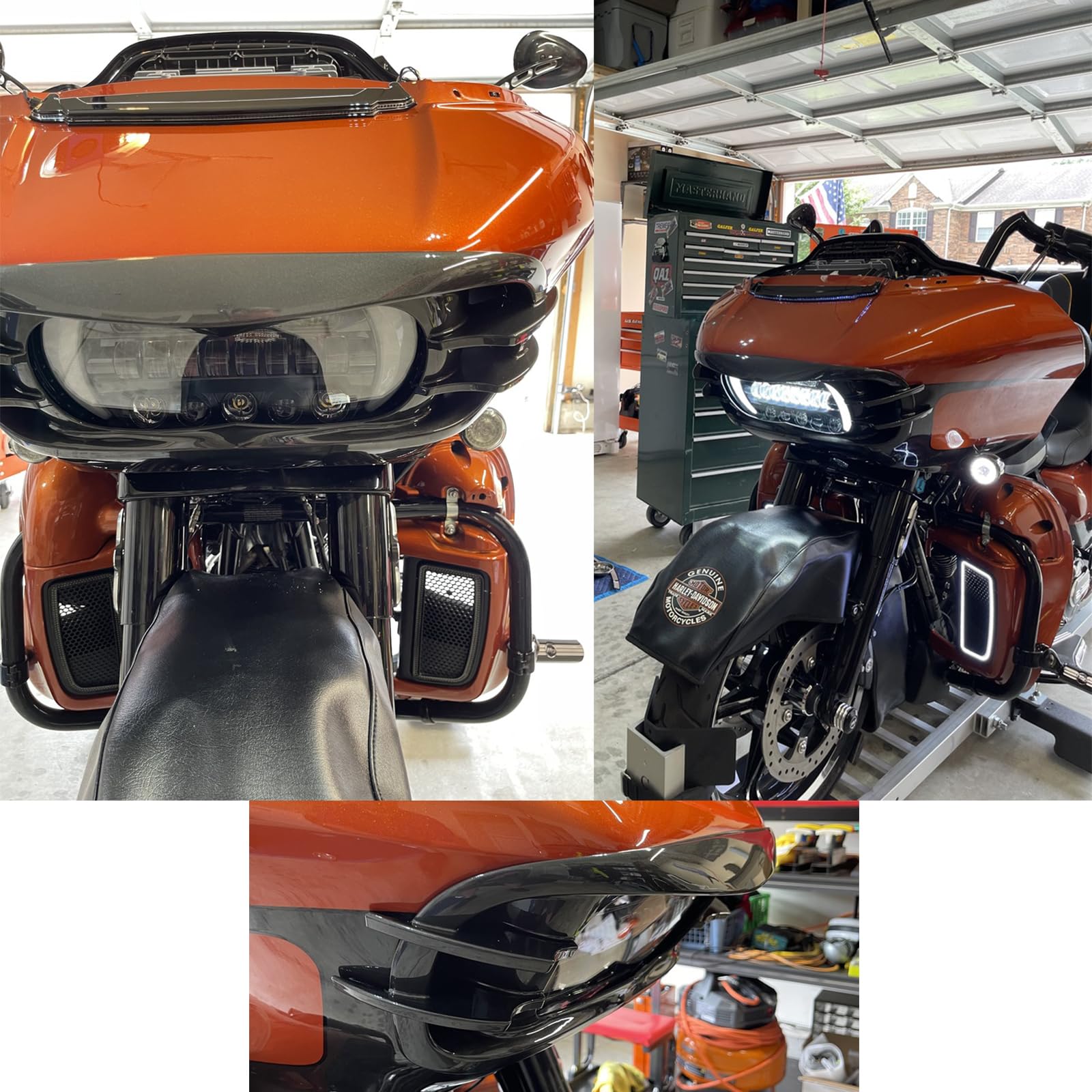 Amazon | Moto Onfire ロードグライド ヘッドライトトリムカバーベゼル