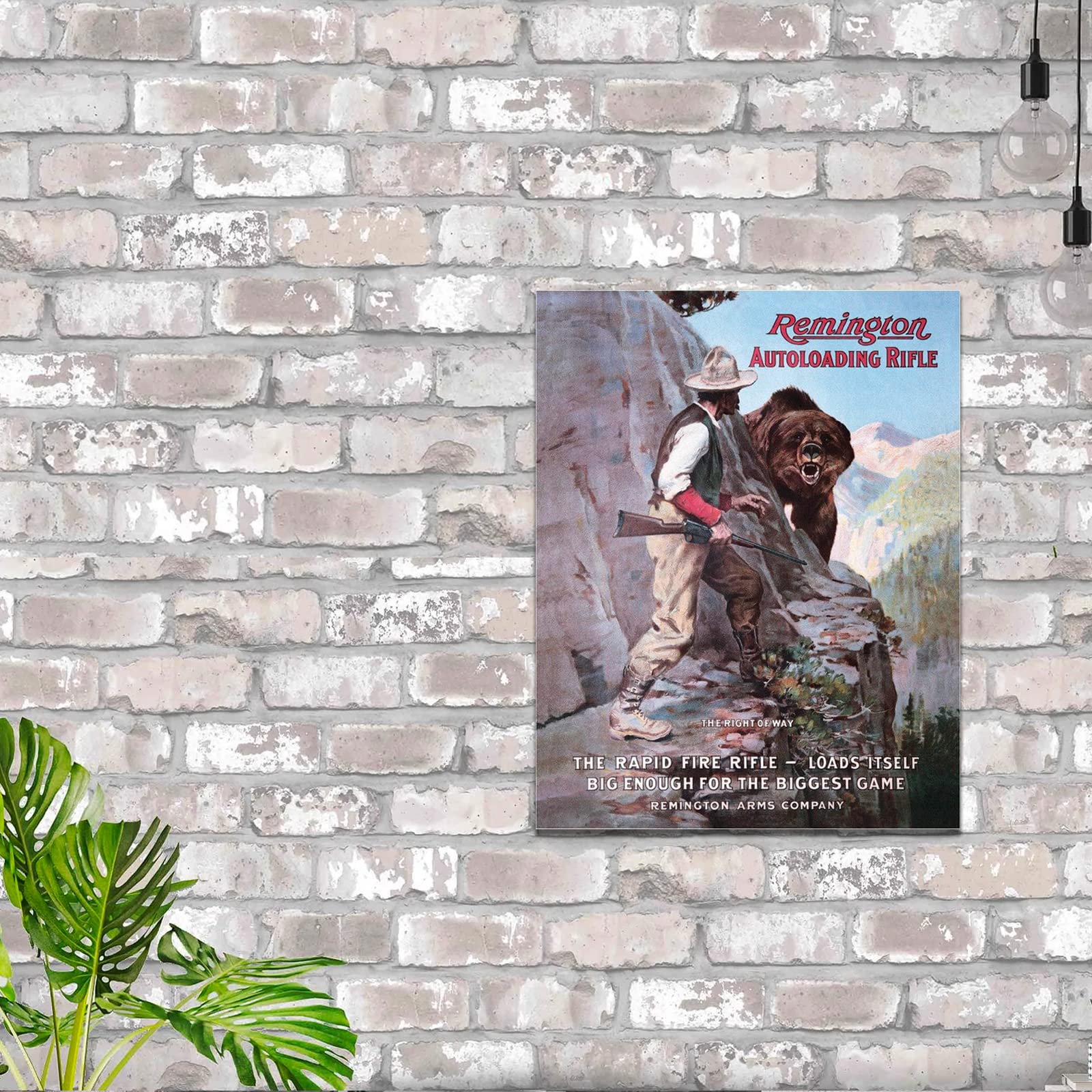 Targa Metallica Vintage Remington Right Of Way – Poster Latta 30,5x20,3 Cm Per Arredamento