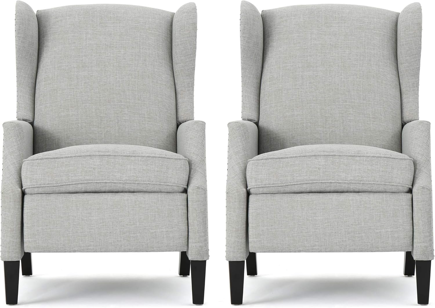 Christopher Knight Home Ellyn Fabric Recliner (Set of 2), Wheat, Dark Brown