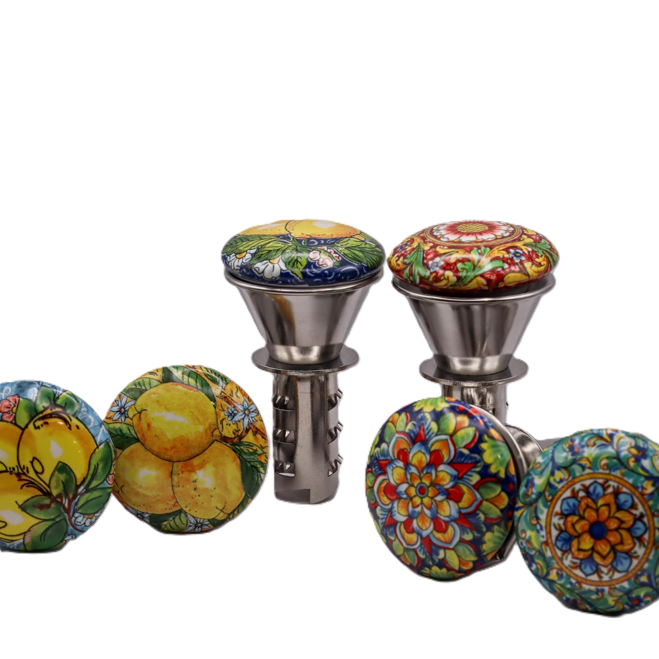 Spremiagrumi Manuale Professionale in Acciaio Inox -Spremi Agrumi a Leva per Melograno, Arance, Liomoni -Design Vintage Robusto e Facile da Pulire -Artigianale in Ceramica