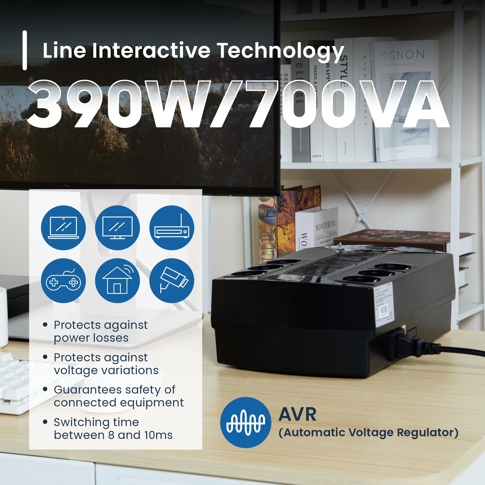 Ewent EW3945 gruppo di continuità (UPS) 600 VA 1 presa(e) AC A linea interattiva