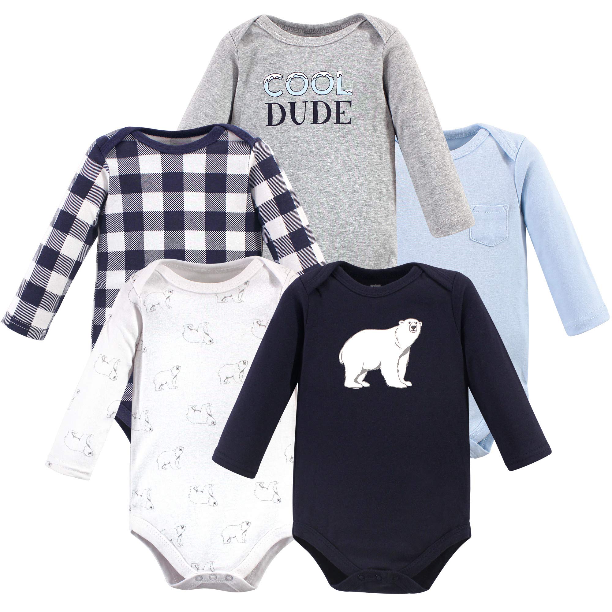 Hudson baby T-Shirt — zestaw uniseks niemowlę Unisex Baby Long Sleeve Cotton Bodysuits