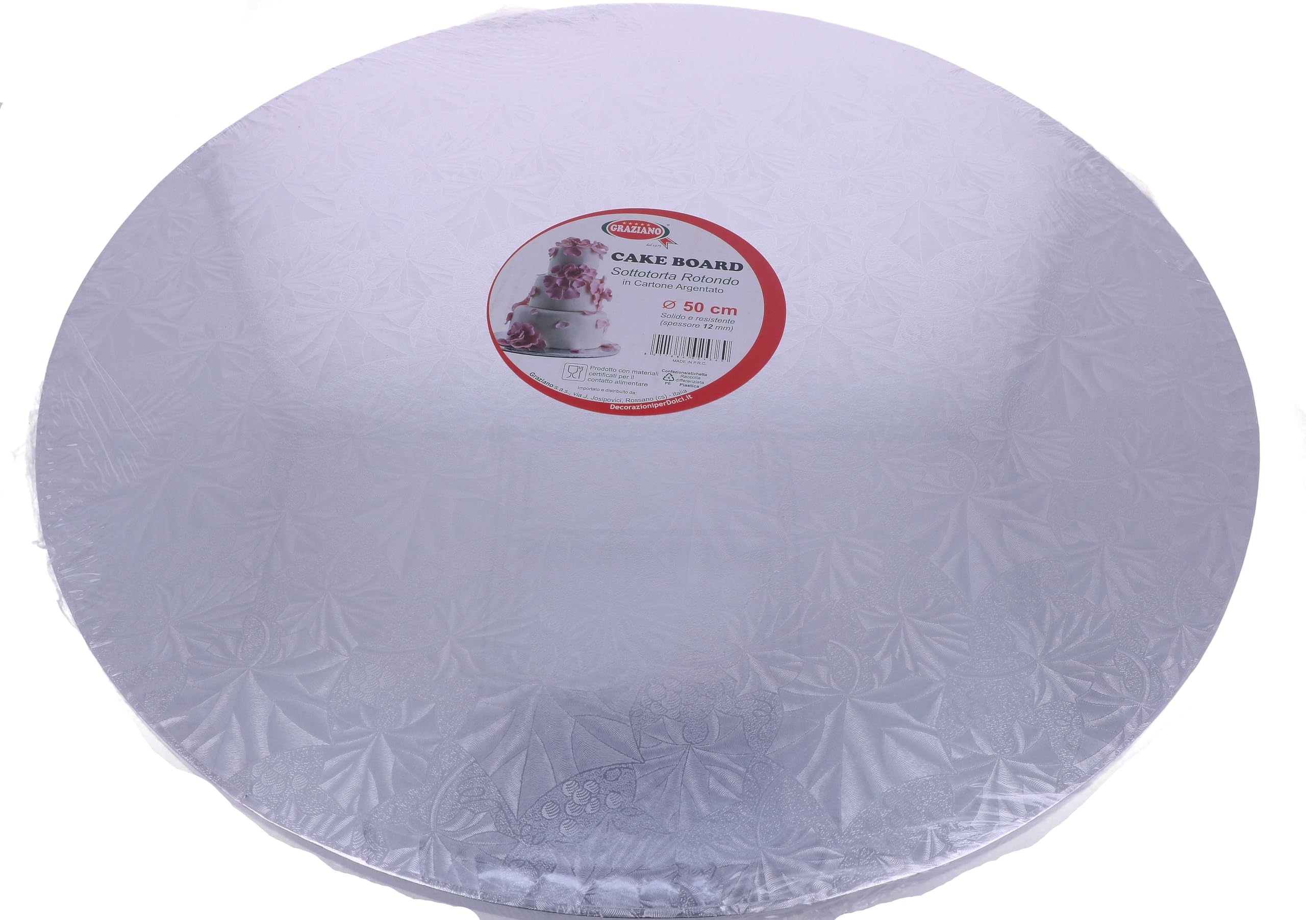 Vassoio Per Torte Rotondo Argento ø32 Cm - Sottotorta Resistente Per Matrimoni E Compleanni - Foto 5