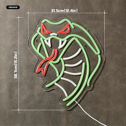 Miniatura 6 de Letrero de neón de serpiente para decoración de pared, decoración de habitación de adolescentes, carteles de fiesta de hip hop para dormitorio,