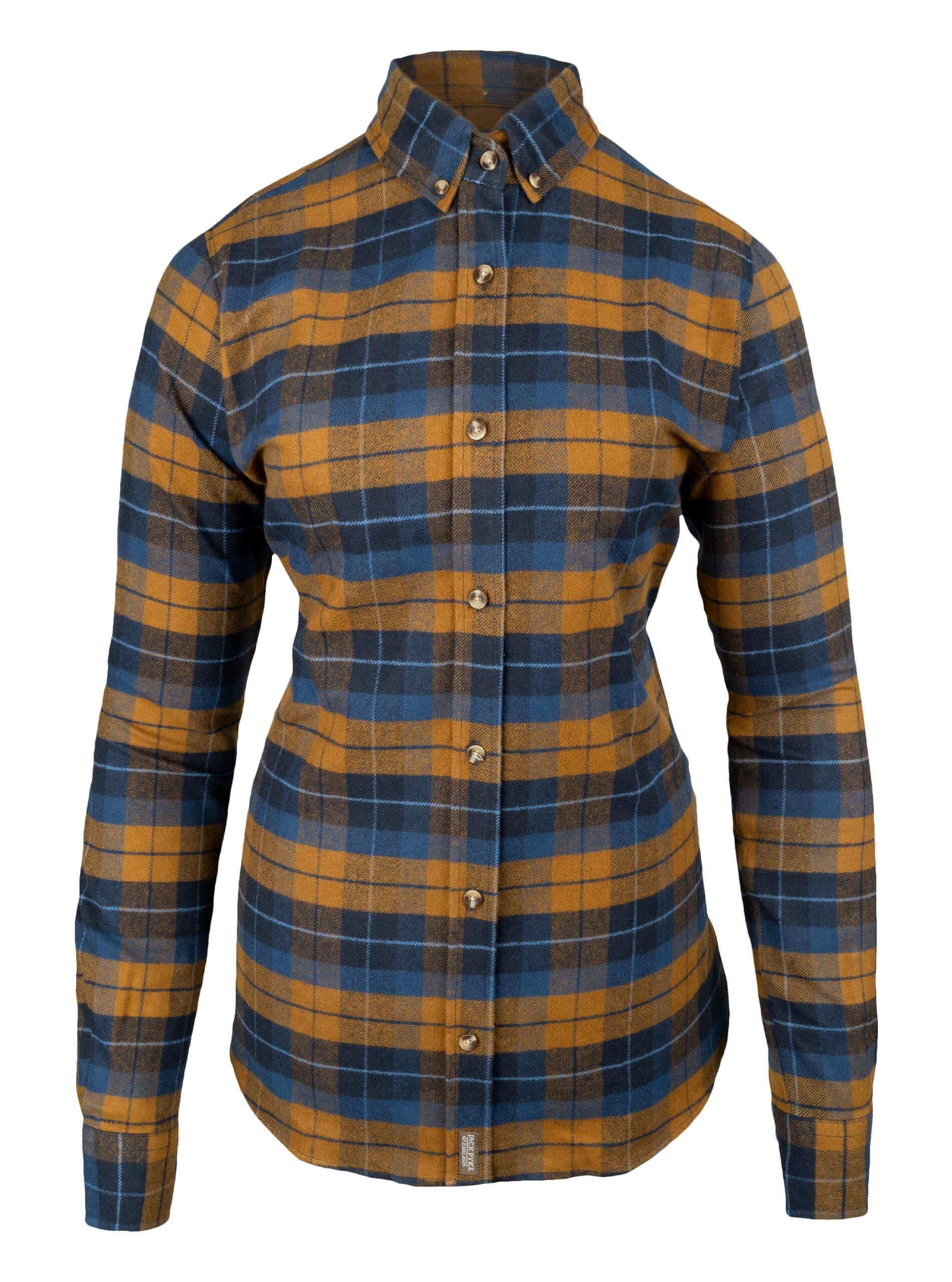 JACK PYKE Ladies Bleasdale Heavy Flannel Shirt Navy Russet Size 14