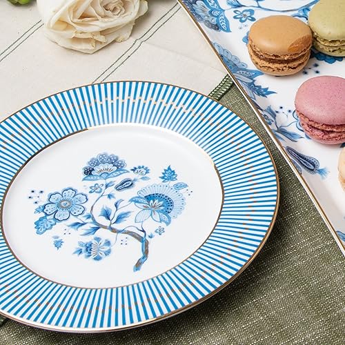 Miniatura 3 de Gracie Bone China Blue Danubio - Platos de postre (6.75 pulgadas)