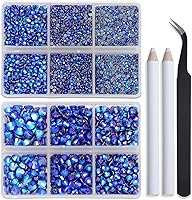 Vista 47 de Bymitel Hotfix - Gemas redondas de diamantes de imitación de cristal para manualidades, mezcla de 6 tamaños con kit de lápiz de cera, negro