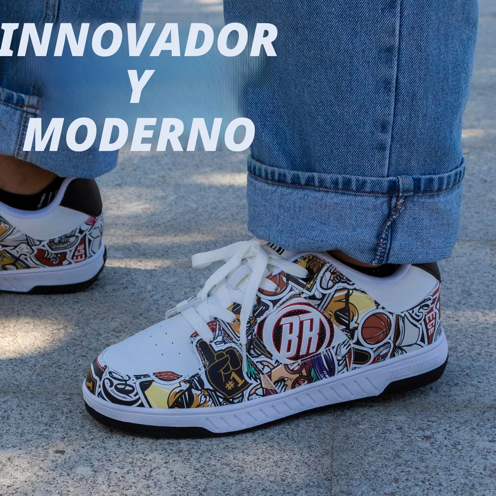Breezy Rollers Zapatos con Ruedas para Niños | Zapatillas-Patines Infantiles | De Zapatos Callejeros a Patines en Segundos | Sistema de Clic Patentado | Zapatillas con Ruedas para Niñas y Niños