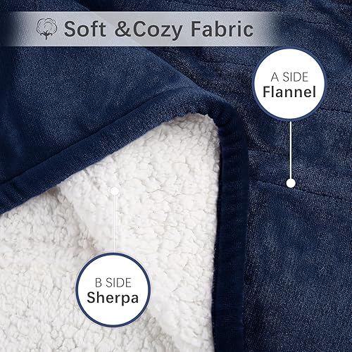 Miniatura 4 de Manta térmica eléctrica, manta térmica de 50 x 60 pulgadas con 5 niveles de calefacción y apagado automático de 4 horas, manta eléctrica reversible