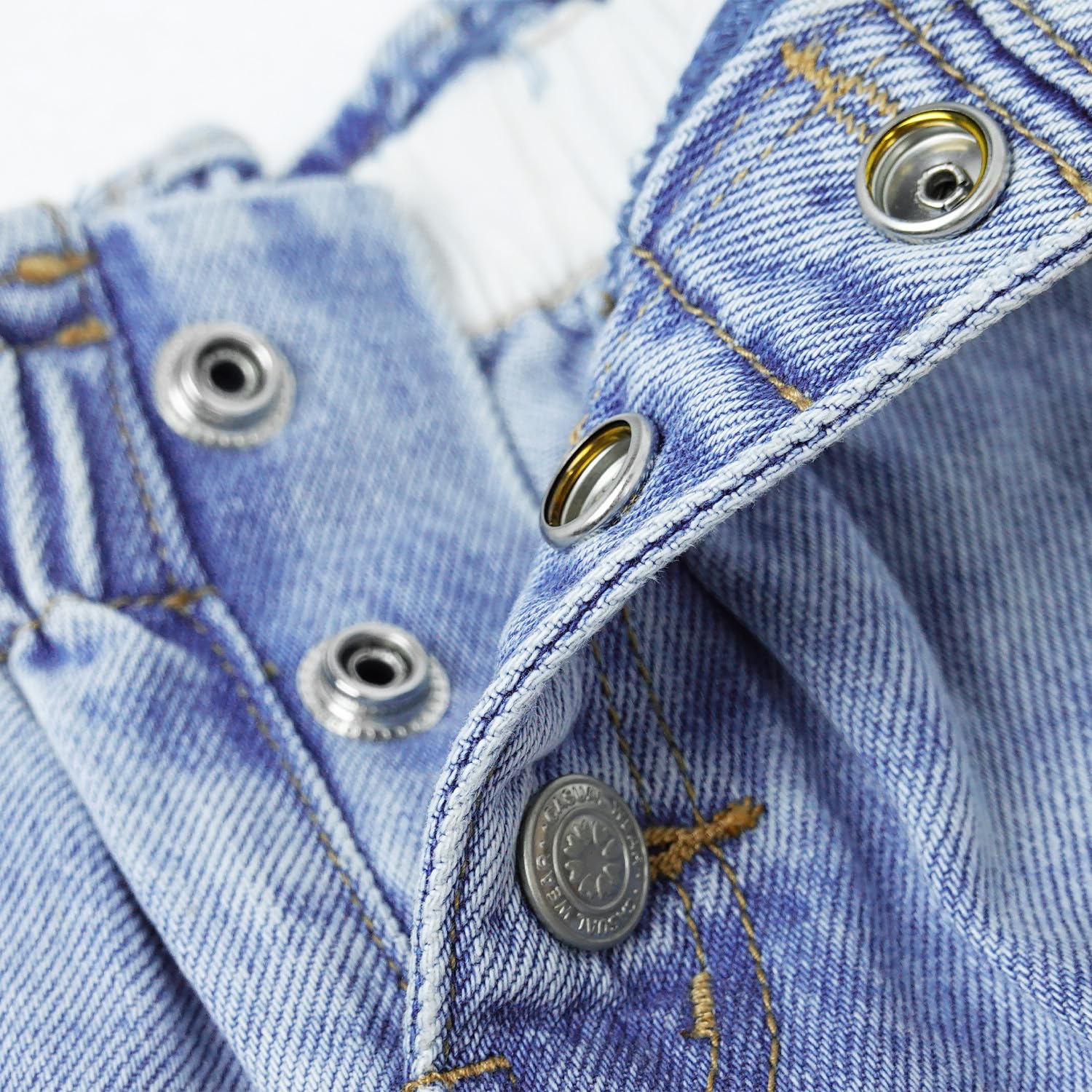 KIDSCOOL SPACE Jeans für Babys, Kleinkinder, Jungen, elastische Taille mit D-Ring, quadratische Taschen, gerades Bein, Jeanshose
